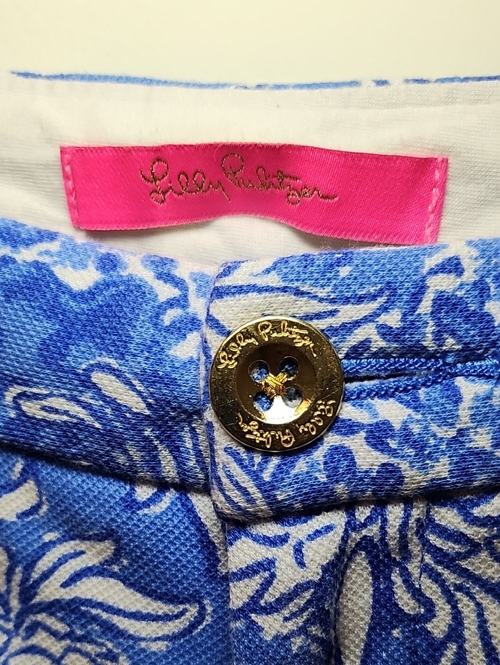 Lilly Pulitzer Buttercup Knit Short Boca Blue Croc It And Lock It Size 6 - Picture 8 of 16